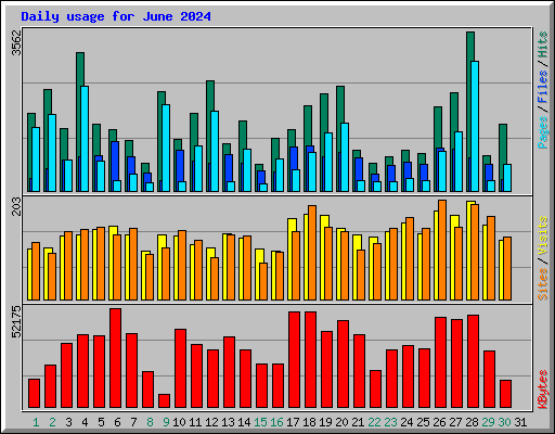 Daily usage for June 2024
